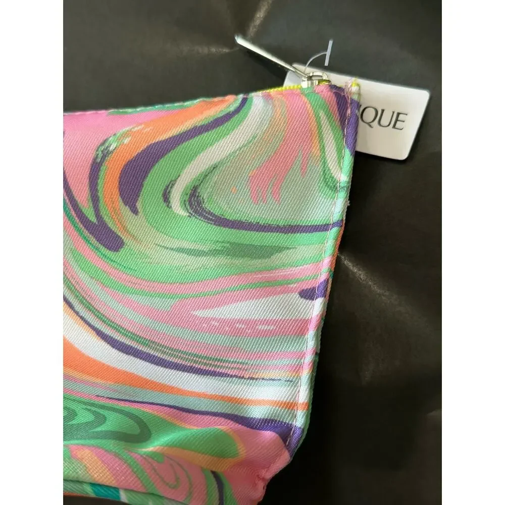 Clinique 2x Multicolor Pastel Swirl Makeup Bag 9